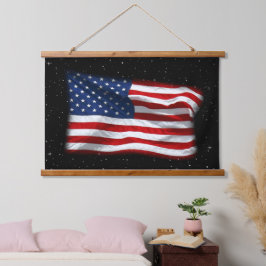 US Flagge USA Patriotische amerikanische Flagge Wandteppich Mit Holzrahmen