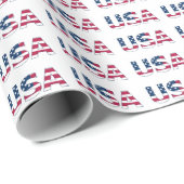 US Flagge "USA" rot, weiß und blau Geschenkpapier (Rolleneckpunkt)