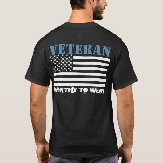 US-Flagge - Veteran AIR FORCE BLUE - es lohnt sich T-Shirt (Rückseite)