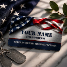 US-Flagge Veteranen-Metallische Visitenkarte