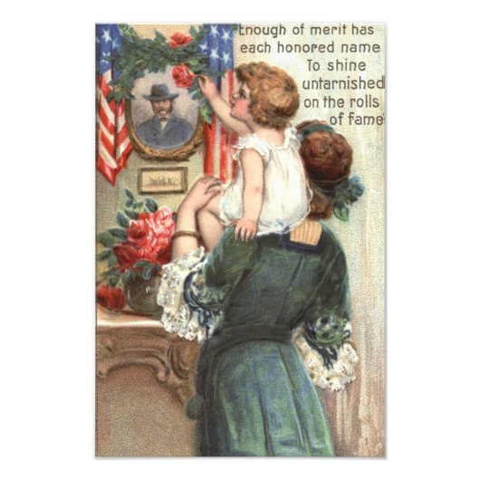 US-Flagge Viktorianische Mutter Rose Kranz Fotodruck (Vorne)