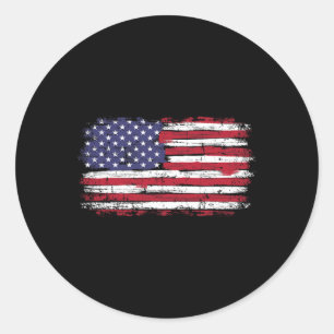 US-Flagge Vintag für den Tag der amerikanischen Un Runder Aufkleber