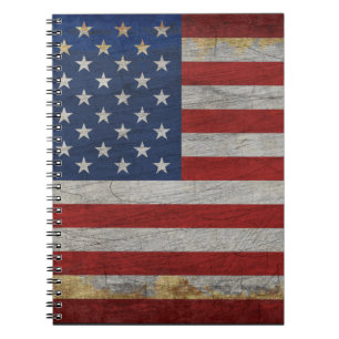 US-Flagge Vintag Not leidende amerikanische Fahne  Notizblock