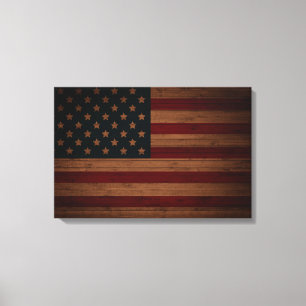 US Flagge (Vintage Holz US-Flagge) Leinwanddruck