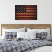 US Flagge (Vintages Holz, US-Flagge) Leinwanddruck (Insitu (Schlafzimmer))