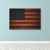 US Flagge (Vintages Holz, US-Flagge) Leinwanddruck (Insitu (Holzboden))