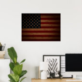 US Flagge (Vintages Holz, US-Flagge) Poster (Heimbüro)