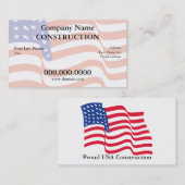 US-Flagge Visitenkarte (Vorne/Hinten)