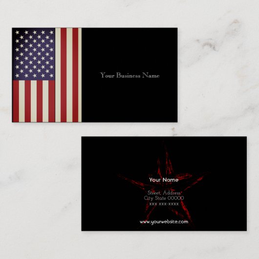 US-Flagge Visitenkarte (Vorne/Hinten)