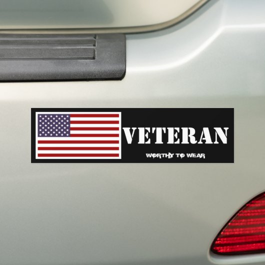 US-Flagge Vollfarbe - Veteran - es lohnt sich zu t Autoaufkleber (Auf Auto)