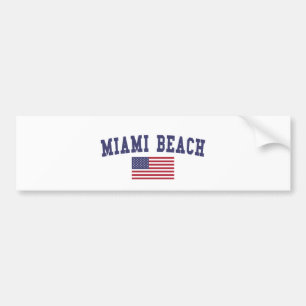US-Flagge von Miami Beach Autoaufkleber