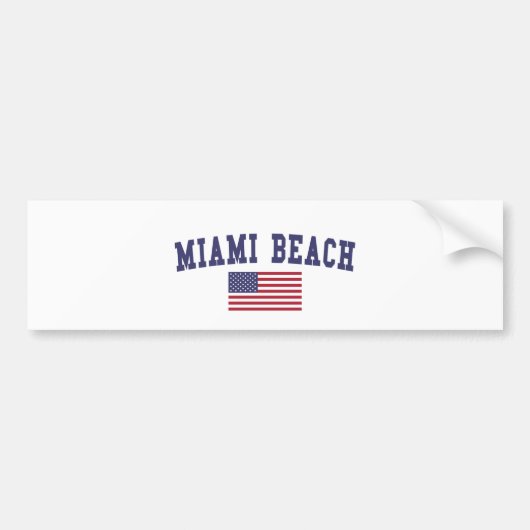 US-Flagge von Miami Beach Autoaufkleber (Vorne)