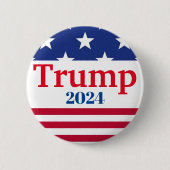 US Flagge-Wähltaste von Trump 2024 Button (Vorderseite)
