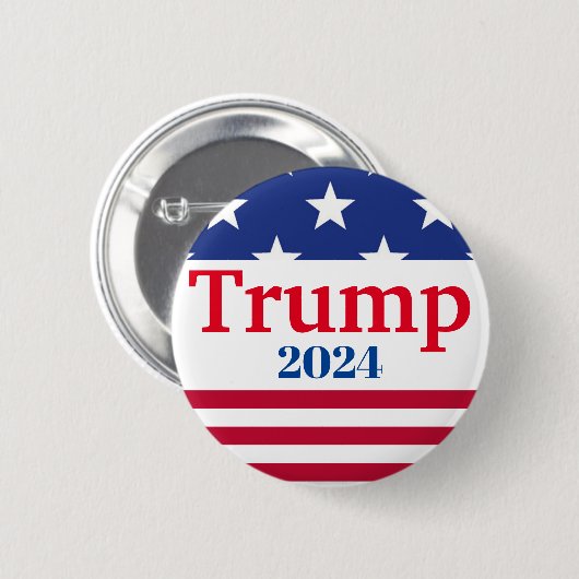 US Flagge-Wähltaste von Trump 2024 Button (Vorne & Hinten)