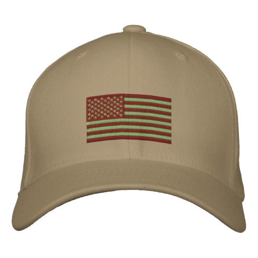 US-Flagge - Wald Bestickte Baseballkappe (Vorderseite)