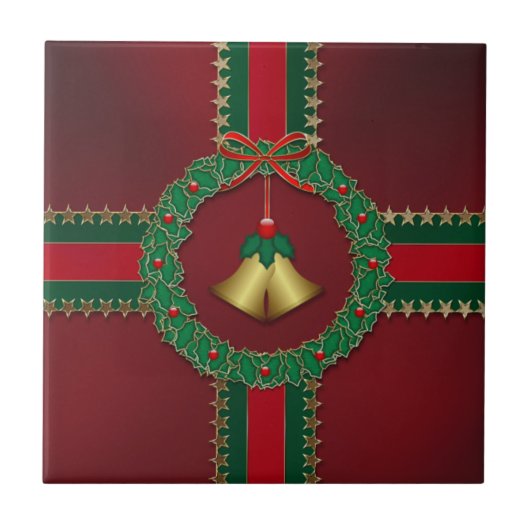 US Flagge-Weihnachten Trivet Fliese (Vorderseite)