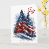 US Flagge Weihnachtsbaum Karte (Gelbe Blume)