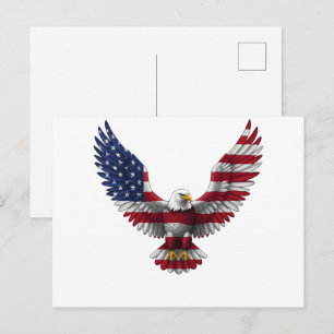 US-Flagge Weißkopfseeadler 4. Juli Postkarte