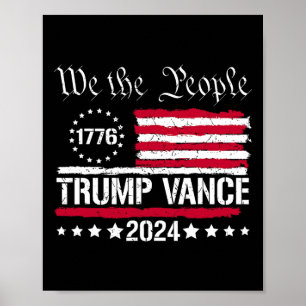 Us-Flagge Wir, das Volk, stehen hinter Trump Vance Poster