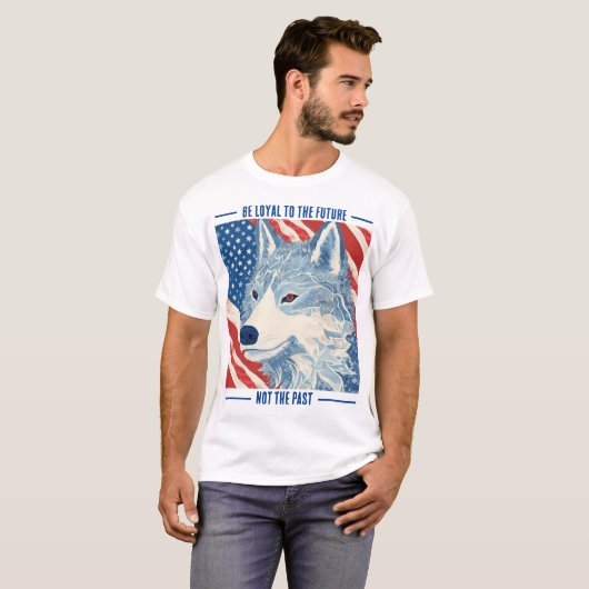 US Flagge Wolf T - Shirt (Vorne ganz)