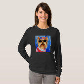 US-Flagge Yorkshire Terrier Hund Patriotisch Ameri T-Shirt (Vorne ganz)