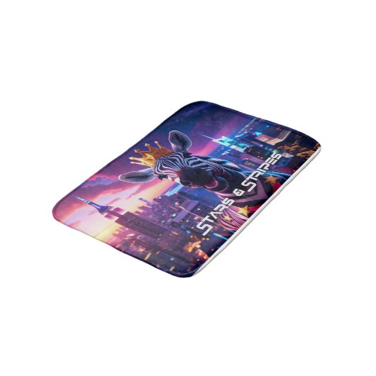 US Flagge Zebra Zanzibar Badematte (Schrägansicht)