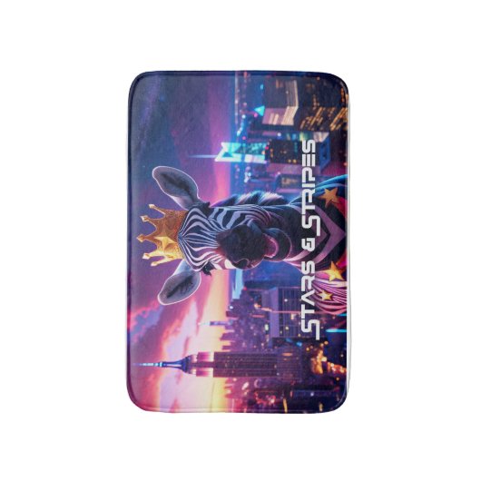 US Flagge Zebra Zanzibar Badematte (Vorderseite Vertikal)