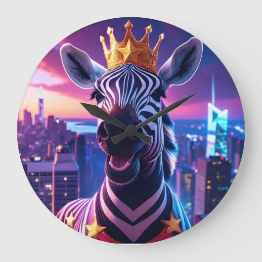 US Flagge Zebra Zanzibar Große Wanduhr (Vorderseite)