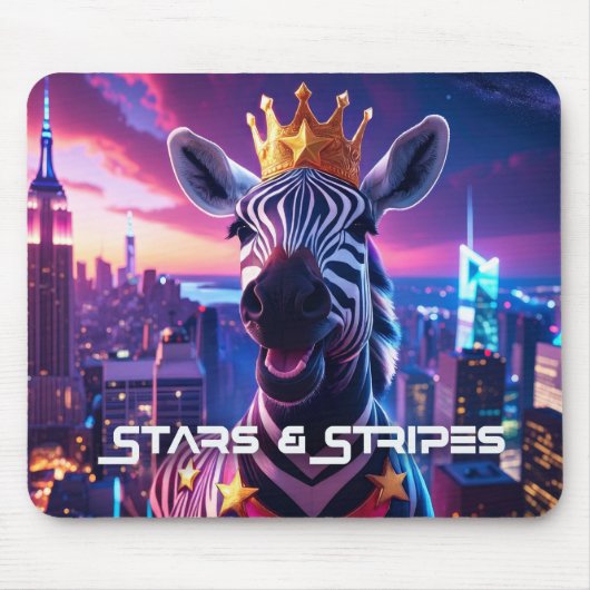 US Flagge Zebra Zanzibar Mousepad (Vorne)