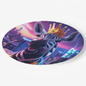 US Flagge Zebra Zanzibar Pappteller (Schrägansicht)