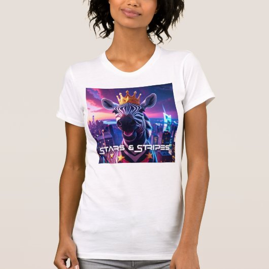 US Flagge Zebra Zanzibar T-Shirt (Vorderseite)