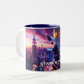 US Flagge Zebra Zanzibar Zweifarbige Tasse (Vorderseite Links)