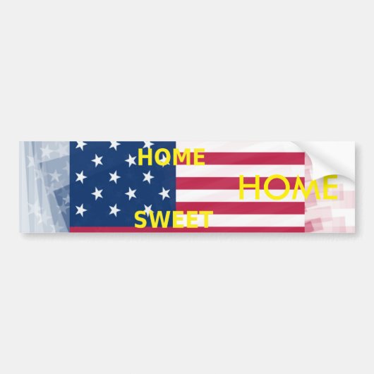 US-Flagge "Zuhause Sweet Zuhause" Art Print Autoaufkleber (Vorne)