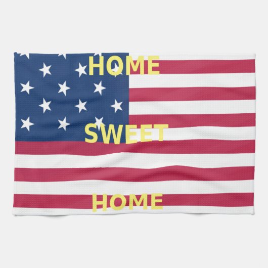US-Flagge "Zuhause Sweet Zuhause" Art Print Geschirrtuch (Horizontal)
