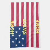 US-Flagge "Zuhause Sweet Zuhause" Art Print Geschirrtuch (Vertikal)