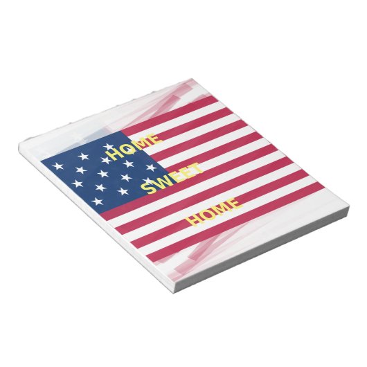 US-Flagge "Zuhause Sweet Zuhause" Art Print Notizblock (angewinkelt)