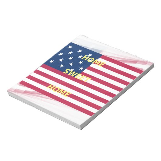 US-Flagge "Zuhause Sweet Zuhause" Art Print Notizblock (Rotiert)
