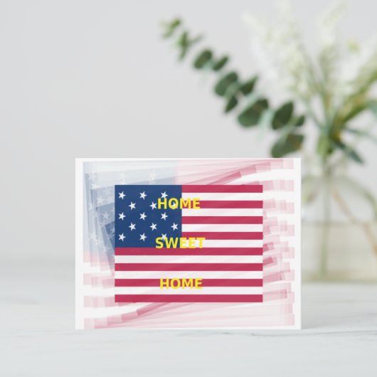 US-Flagge "Zuhause Sweet Zuhause" Art Print Postkarte (Stehend Vorderseite)