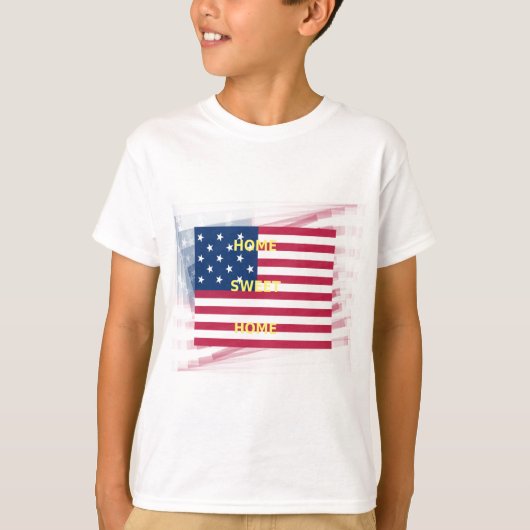 US-Flagge "Zuhause Sweet Zuhause" Art Print T-Shirt (Vorderseite)