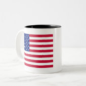 US Flagge Zweifarbige Tasse (Vorderseite Links)