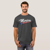 US-Flaggen-ArtSwoosh 'Merica (beunruhigt) T - T-Shirt (Vorne ganz)