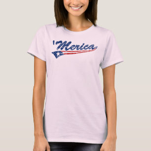US-Flaggen-ArtSwoosh 'Merica (beunruhigt) T - T-Shirt