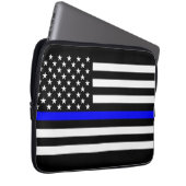US-Flaggen-dünne Blue Line-Grafik Laptopschutzhülle (Vorne Rechts)