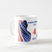 US-Flaggen für den Unabhängigkeitstag, 4. Juli Kaffeetasse (Vorderseite Links)
