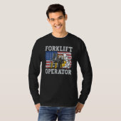 US-Flaggen-Gabelstaplerbediener T-Shirt (Vorne ganz)