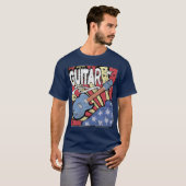 US-Flaggen-Gitarre beunruhigt T-Shirt (Vorne ganz)