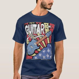 US-Flaggen-Gitarre beunruhigt T-Shirt