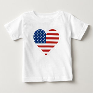 US-Flaggen-Herz Baby T-shirt