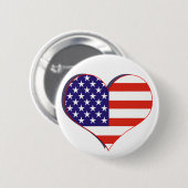 US-Flaggen-Herz-Knopf Button (Vorne & Hinten)