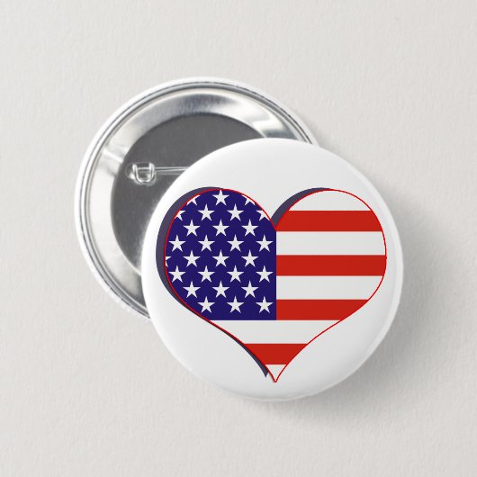 US-Flaggen-Herz-Knopf Button (Vorne & Hinten)
